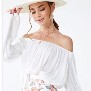 Forever 21 White Off the Shoulder Top